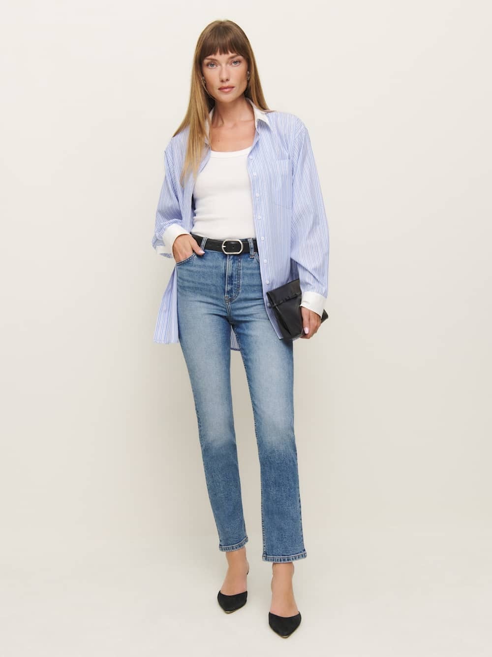 Reformation Ezra Super Stretch High Rise Straight Jeans